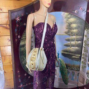 Caesers Palace Boutique Leather Bucket Bag Purse EUC